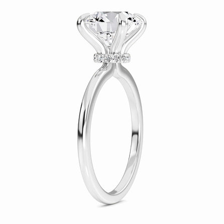 Round Hidden Halo Certified Lab Diamond Engagement Ring - Janelle