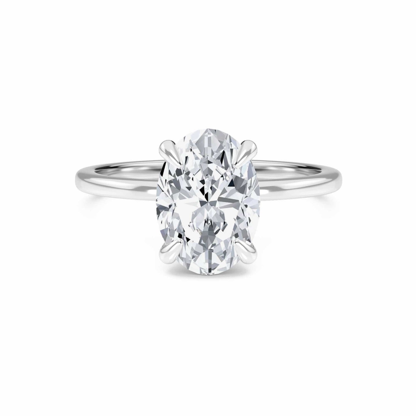 Oval Hidden Halo Certified Lab Diamond Engagement Ring - Janelle
