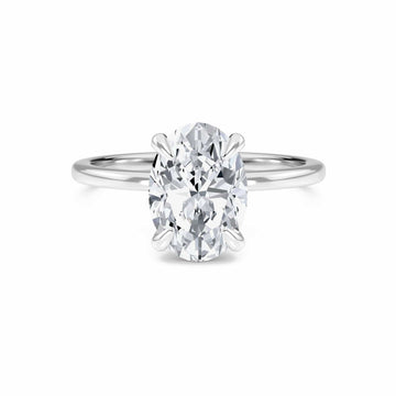 Oval Hidden Halo Certified Lab Diamond Engagement Ring - Janelle