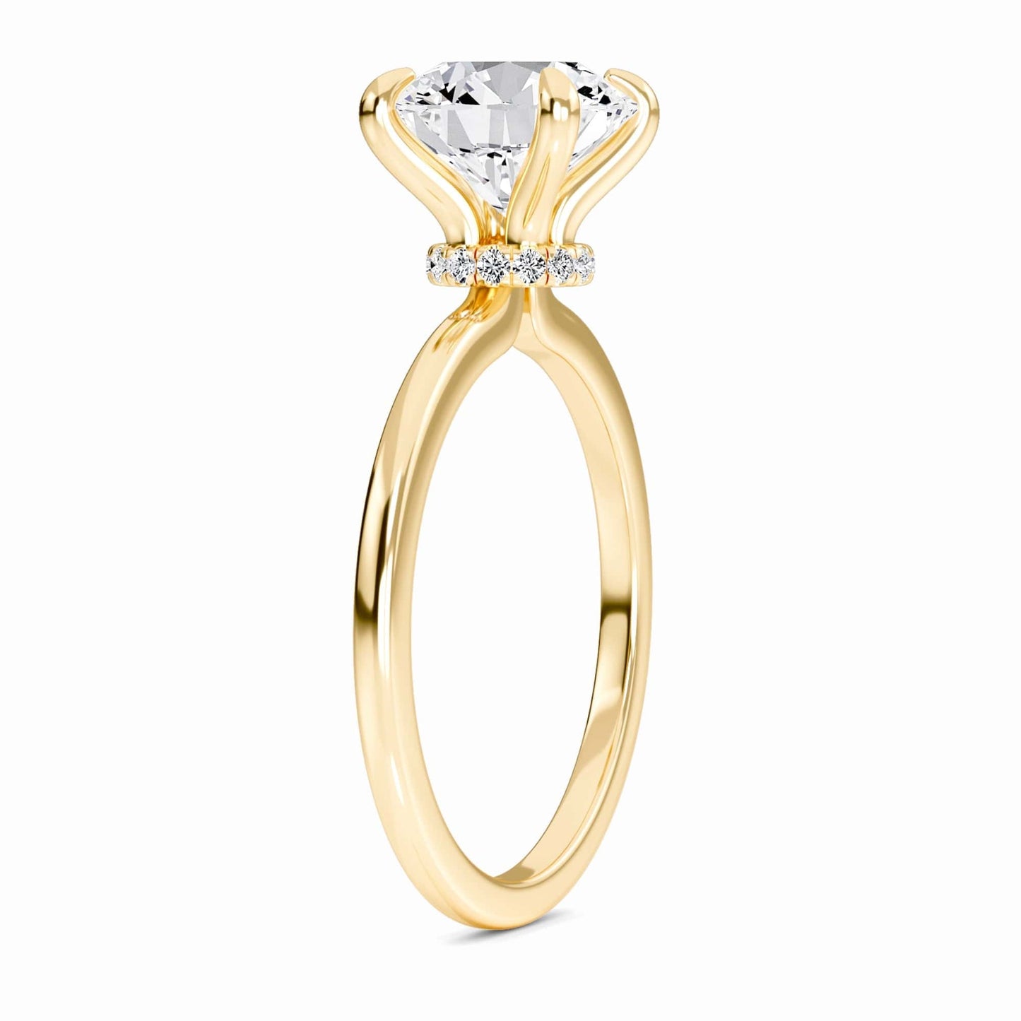 Round Hidden Halo Certified Lab Diamond Engagement Ring - Janelle