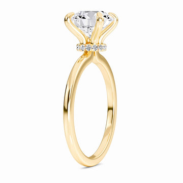 Round Hidden Halo Certified Lab Diamond Engagement Ring - Janelle