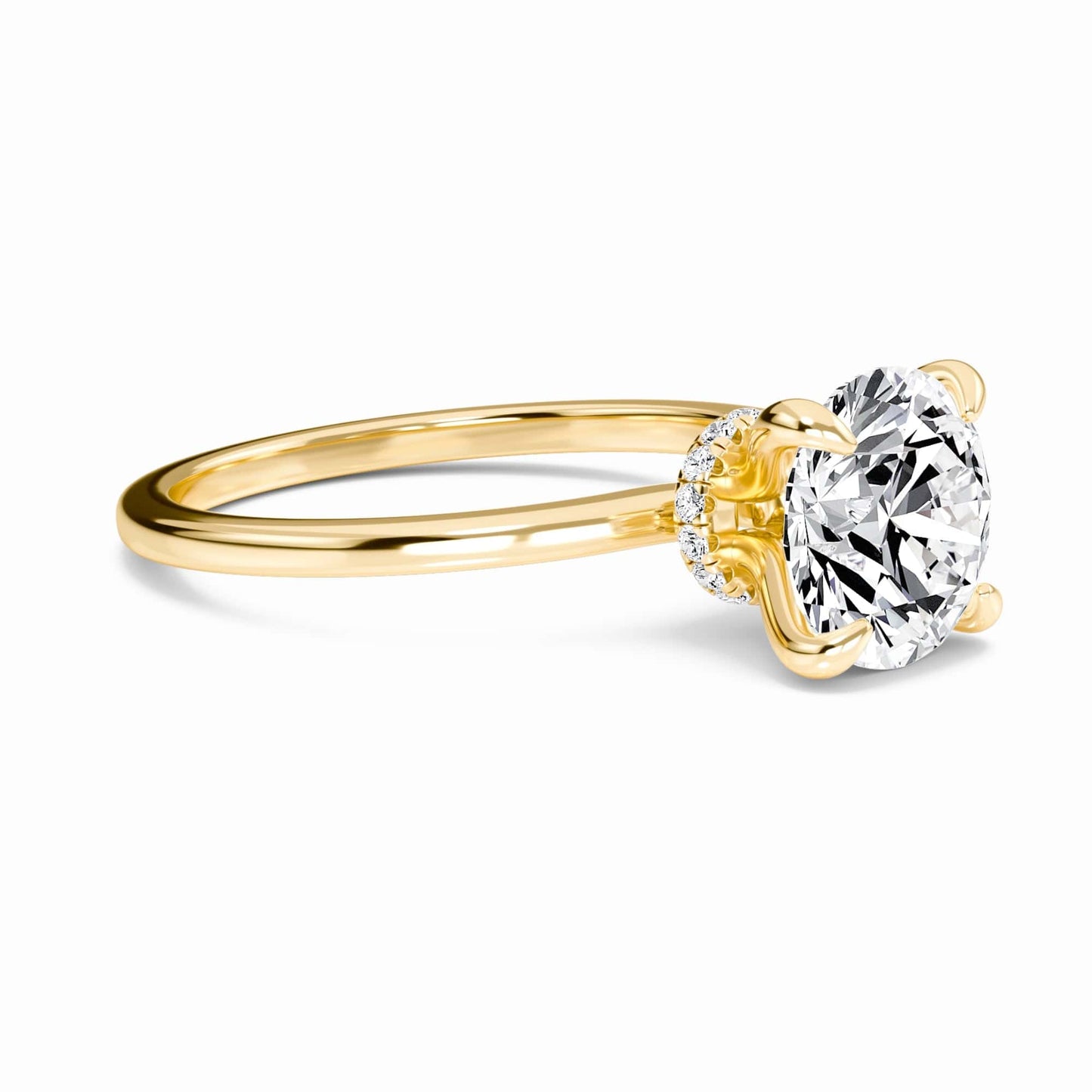 Round Hidden Halo Certified Lab Diamond Engagement Ring - Janelle