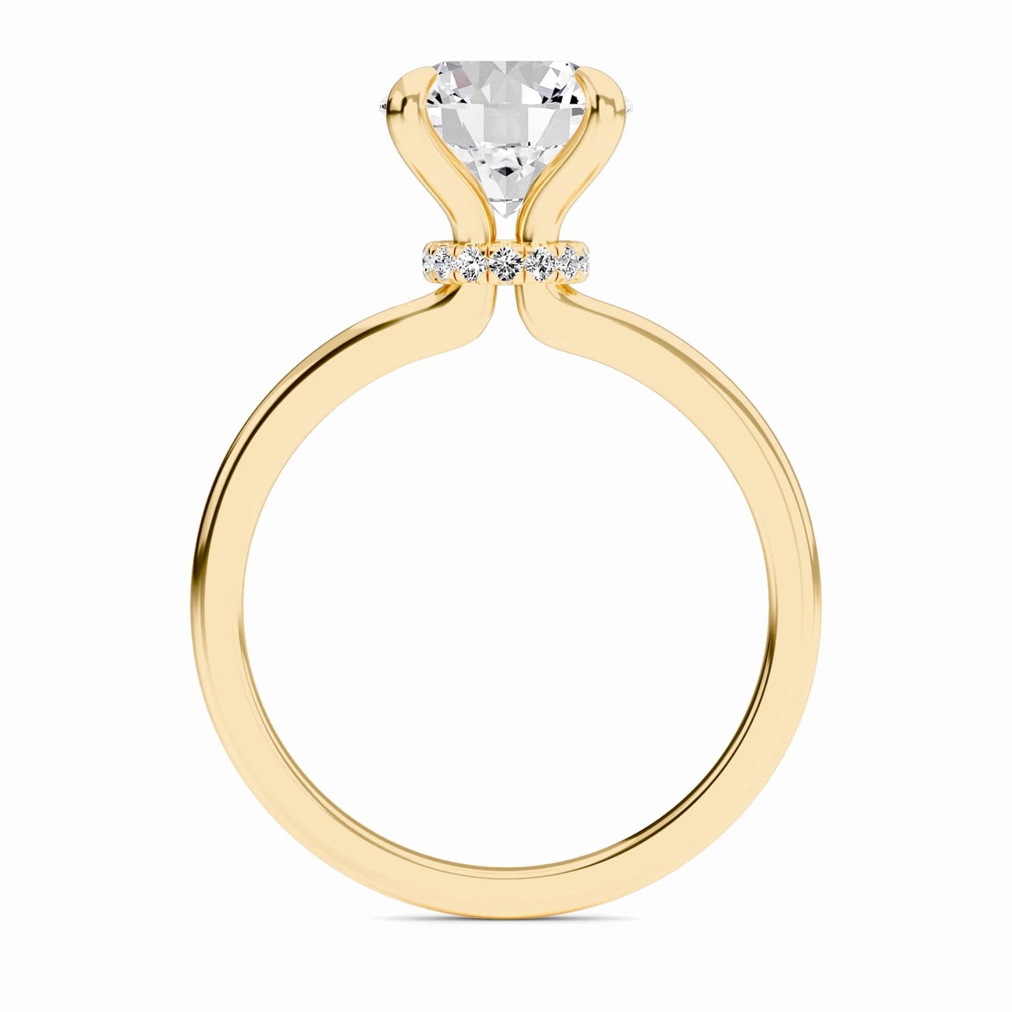 Round Hidden Halo Certified Lab Diamond Engagement Ring - Janelle