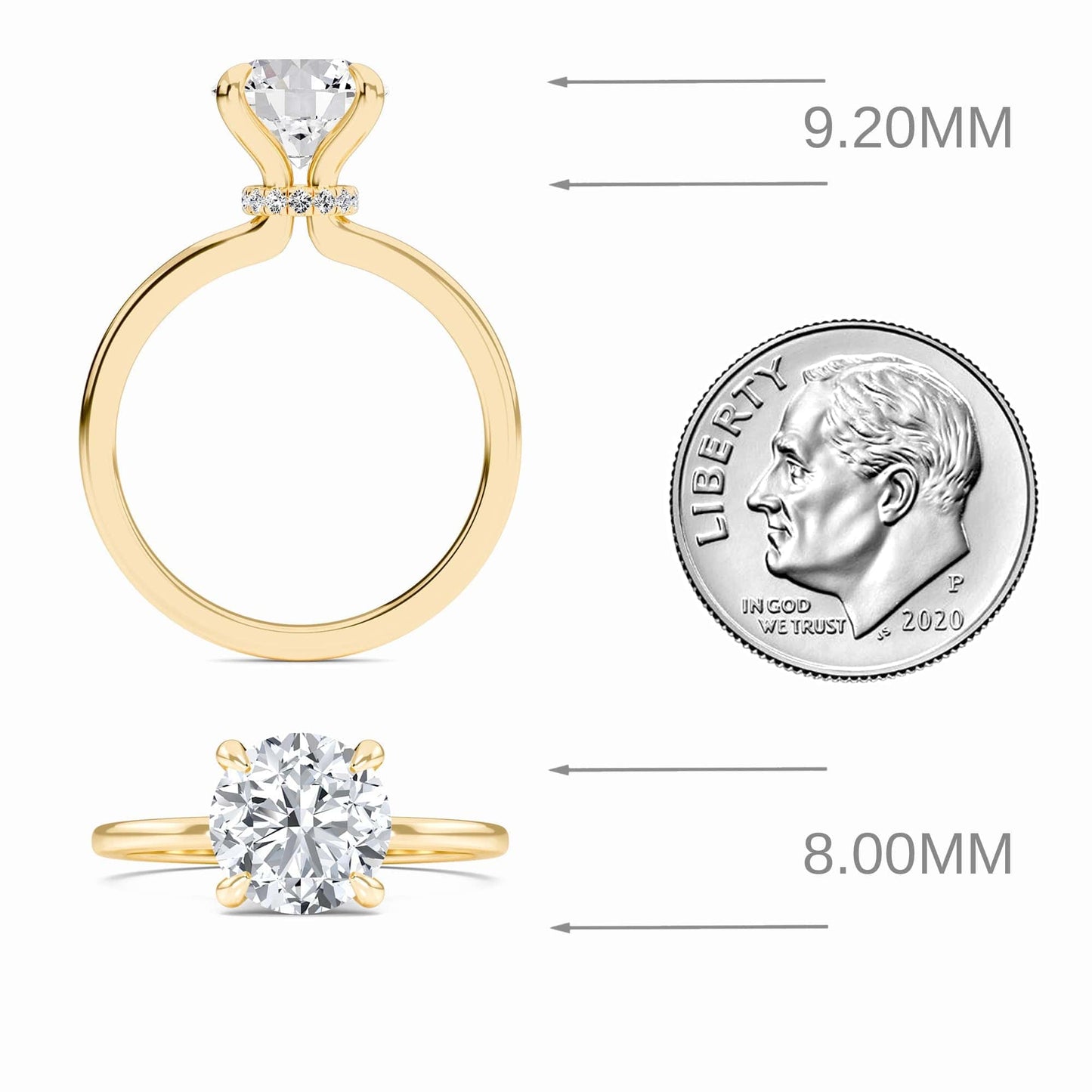 Round Hidden Halo Certified Lab Diamond Engagement Ring - Janelle