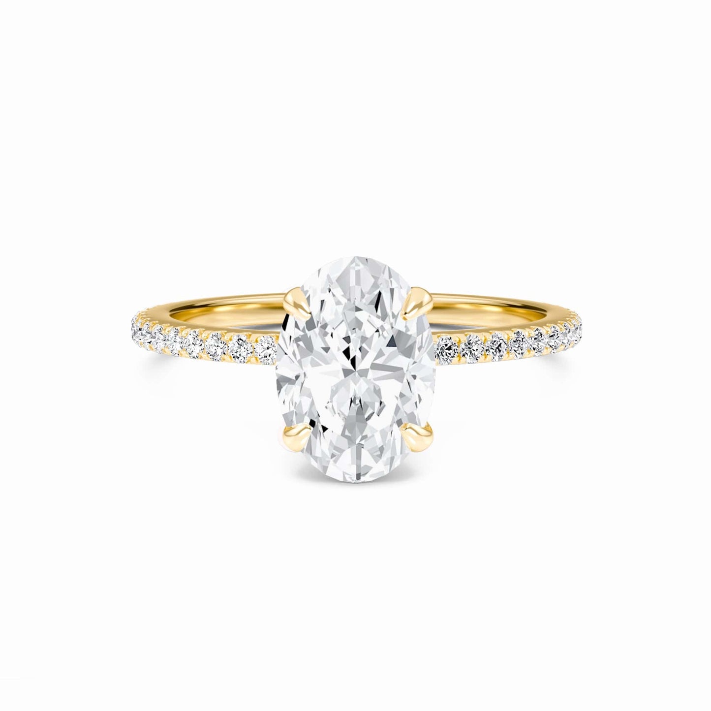 Oval Hidden Halo Certified Lab Diamond Pave Engagement Ring - Lola