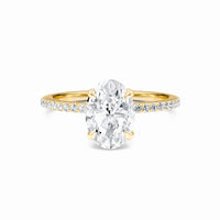 Oval Hidden Halo Certified Lab Diamond Pave Engagement Ring - Lola