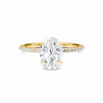 Oval Hidden Halo Certified Lab Diamond Pave Engagement Ring - Lola