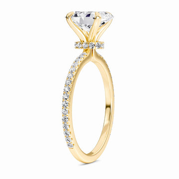 Oval Hidden Halo Certified Lab Diamond Pave Engagement Ring - Lola