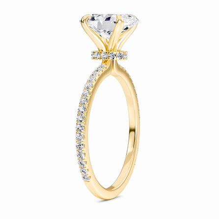 Oval Hidden Halo Certified Lab Diamond Pave Engagement Ring - Lola
