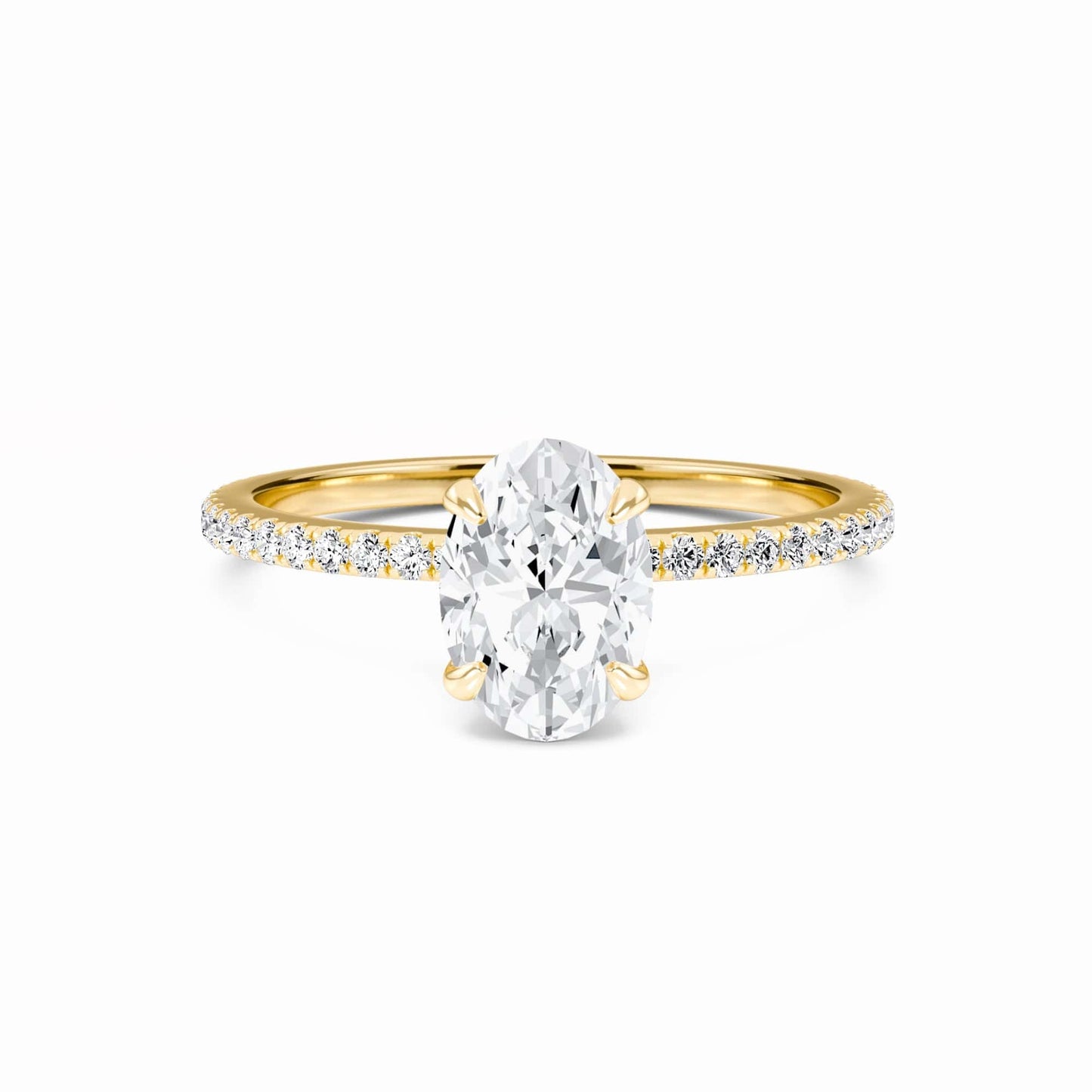 Oval Hidden Halo Certified Lab Diamond Pave Engagement Ring - Lola