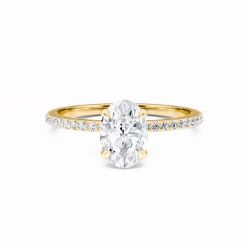 Oval Hidden Halo Certified Lab Diamond Pave Engagement Ring - Lola
