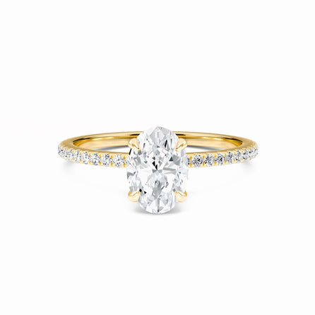 Oval Hidden Halo Certified Lab Diamond Pave Engagement Ring - Lola