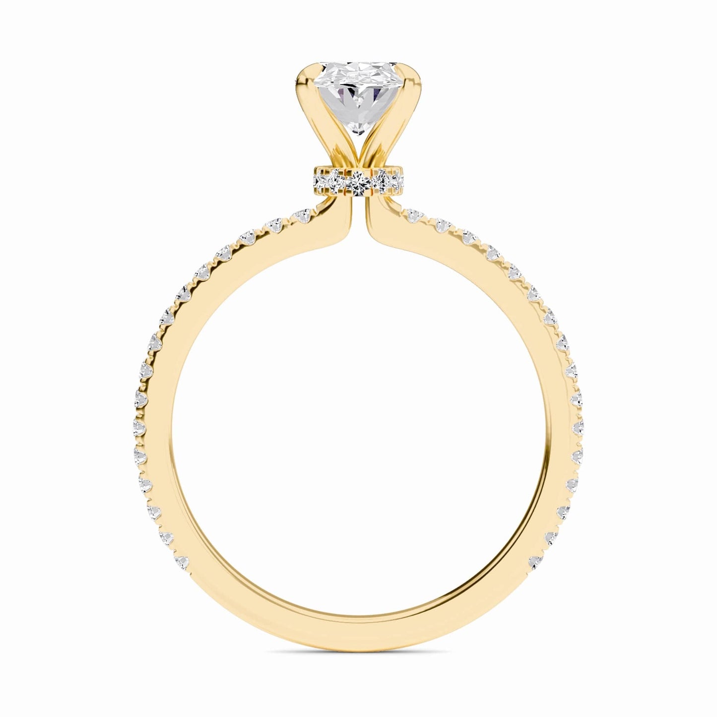 Oval Hidden Halo Certified Lab Diamond Pave Engagement Ring - Lola