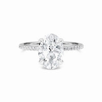 Oval Hidden Halo Certified Lab Diamond Pave Engagement Ring - Lola