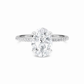 Oval Hidden Halo Certified Lab Diamond Pave Engagement Ring - Lola