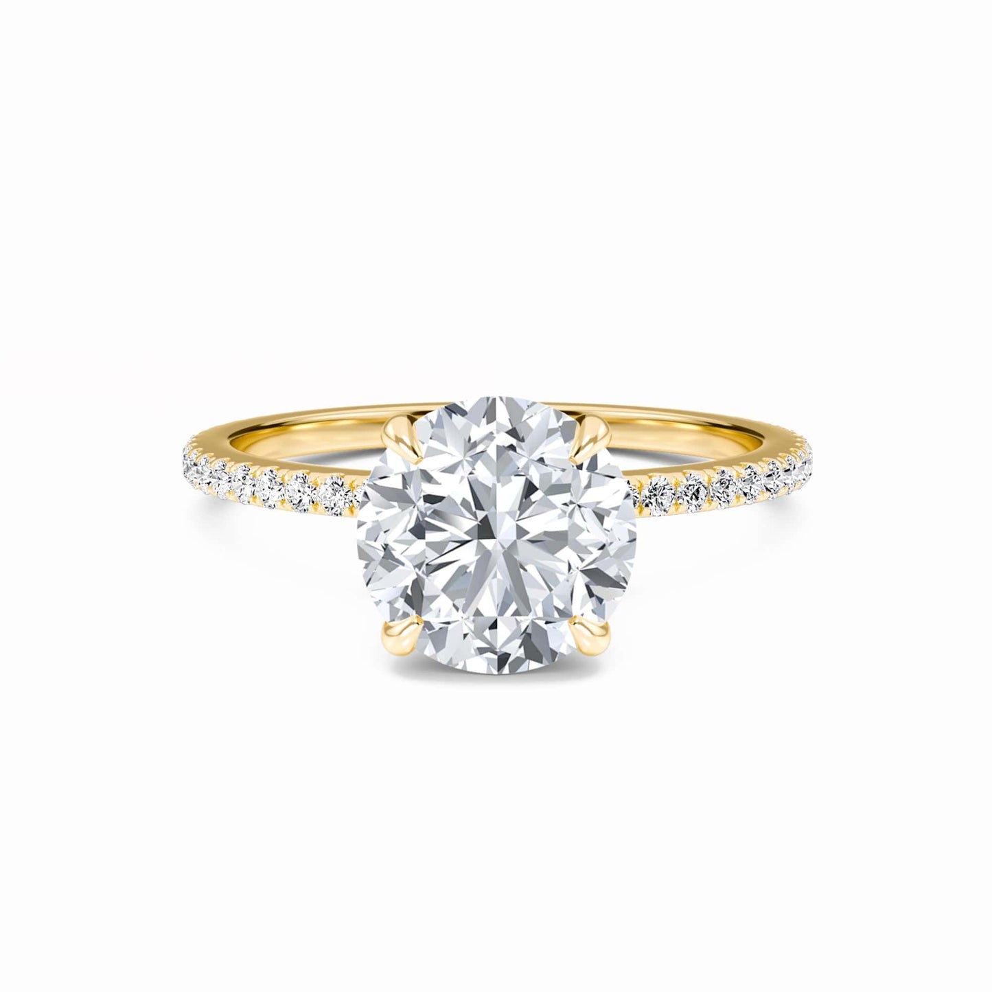 Round Hidden Halo Certified Lab Diamond Pave Engagement Ring - Lola