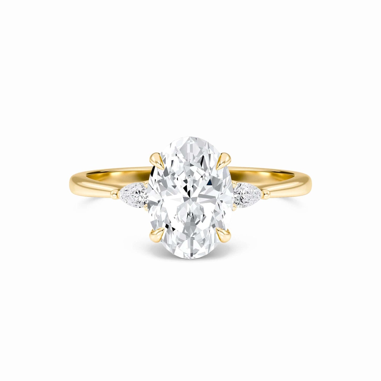 Oval Three-Stone Certified Lab Diamond Engagement Ring - Lorraine