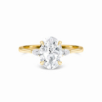 Oval Three-Stone Certified Lab Diamond Engagement Ring - Lorraine