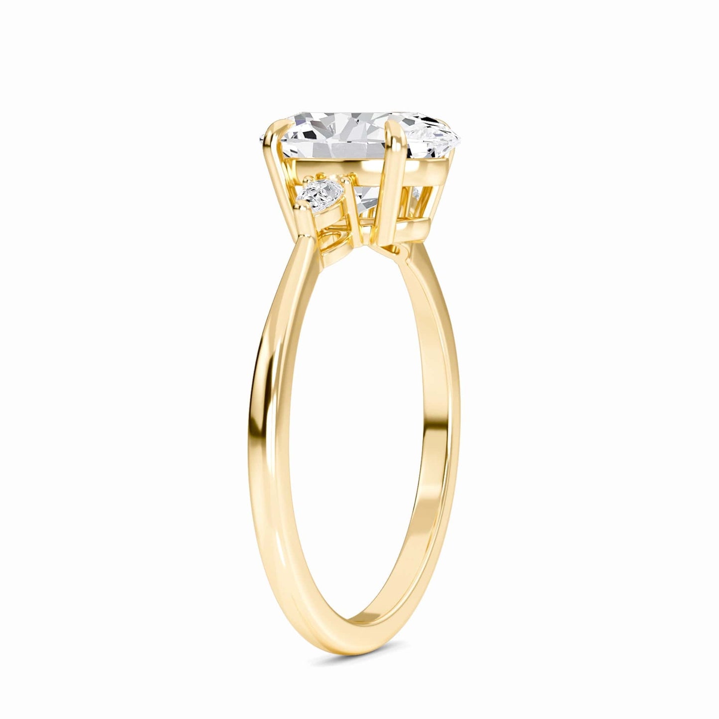 Oval Three-Stone Certified Lab Diamond Engagement Ring - Lorraine