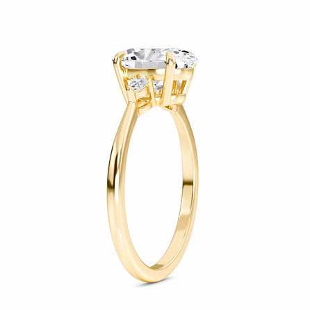 Oval Three-Stone Certified Lab Diamond Engagement Ring - Lorraine
