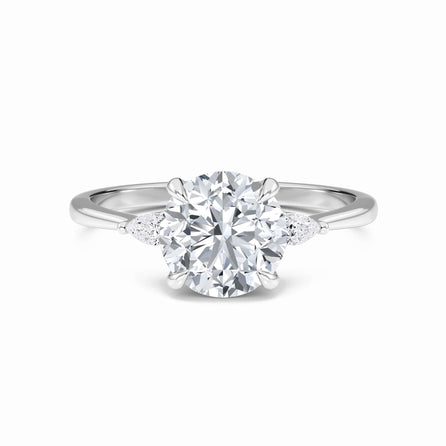 Round Three-Stone Certified Lab Diamond Engagement Ring - Lorraine