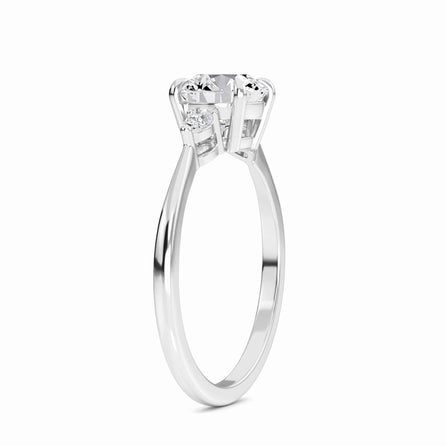 Round Three-Stone Certified Natural Diamond Engagement Ring - Lorraine