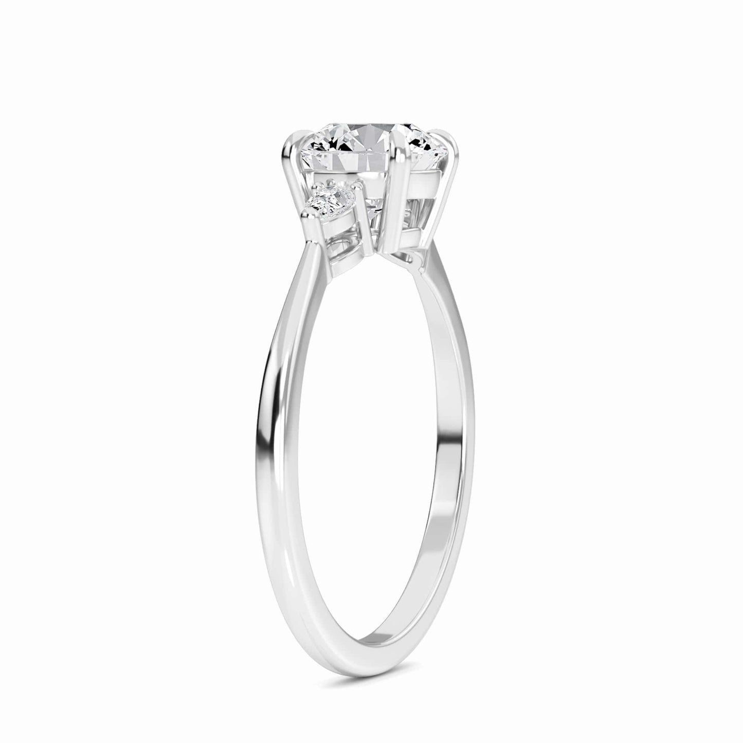 Round Three-Stone Certified Lab Diamond Engagement Ring - Lorraine