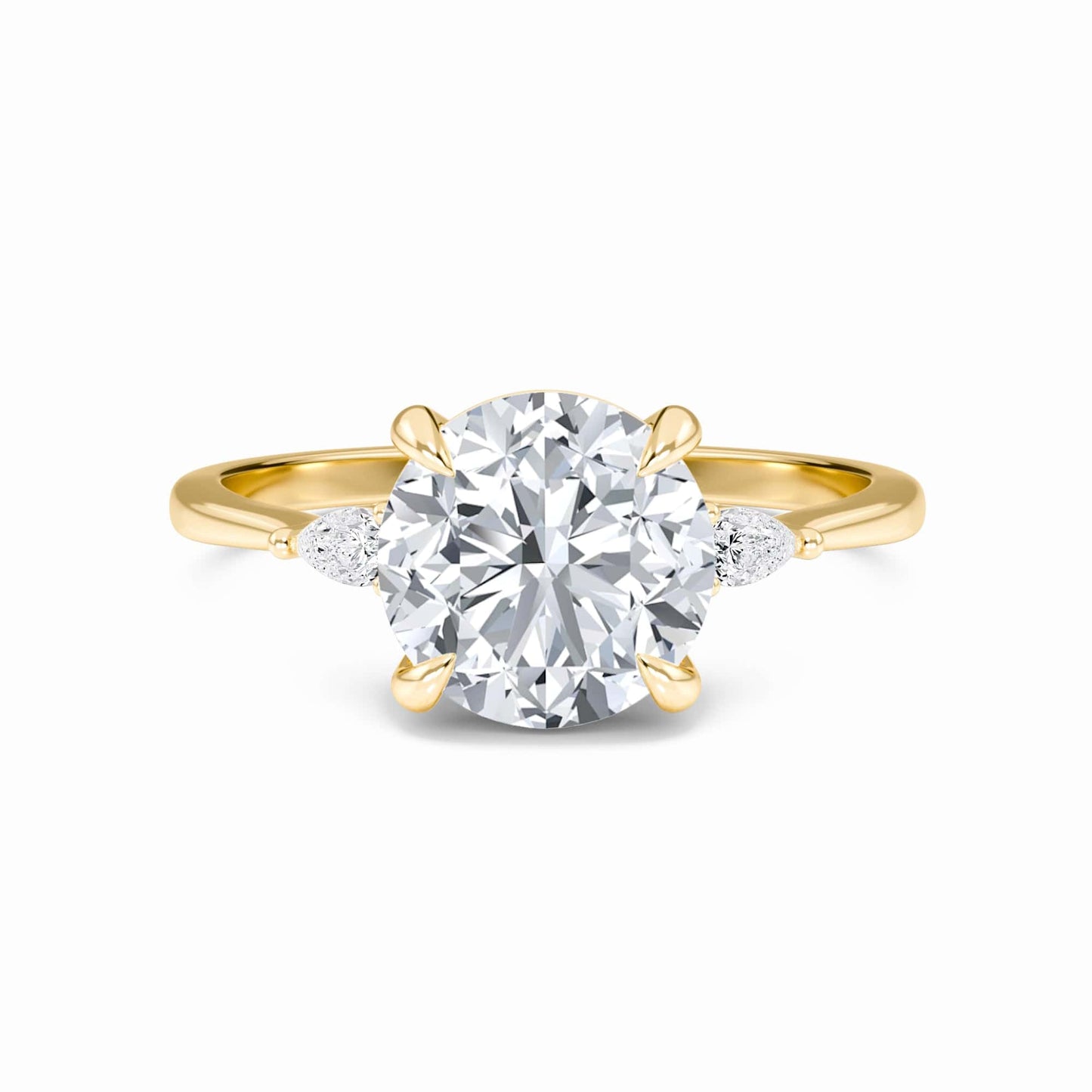 Round Three-Stone Certified Lab Diamond Engagement Ring - Lorraine