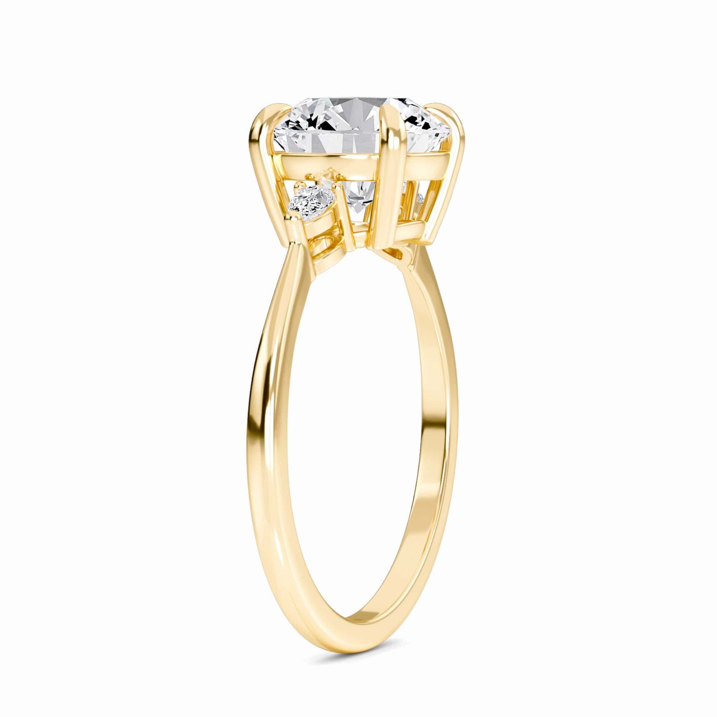Round Three-Stone Certified Lab Diamond Engagement Ring - Lorraine