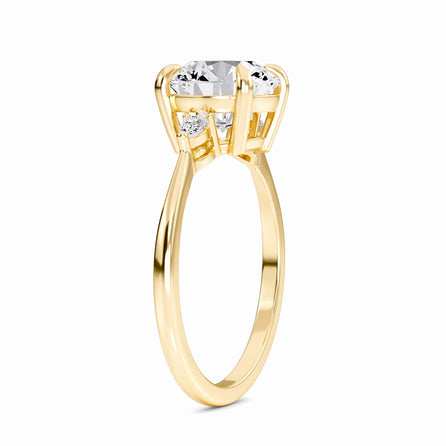 Round Three-Stone Certified Lab Diamond Engagement Ring - Lorraine