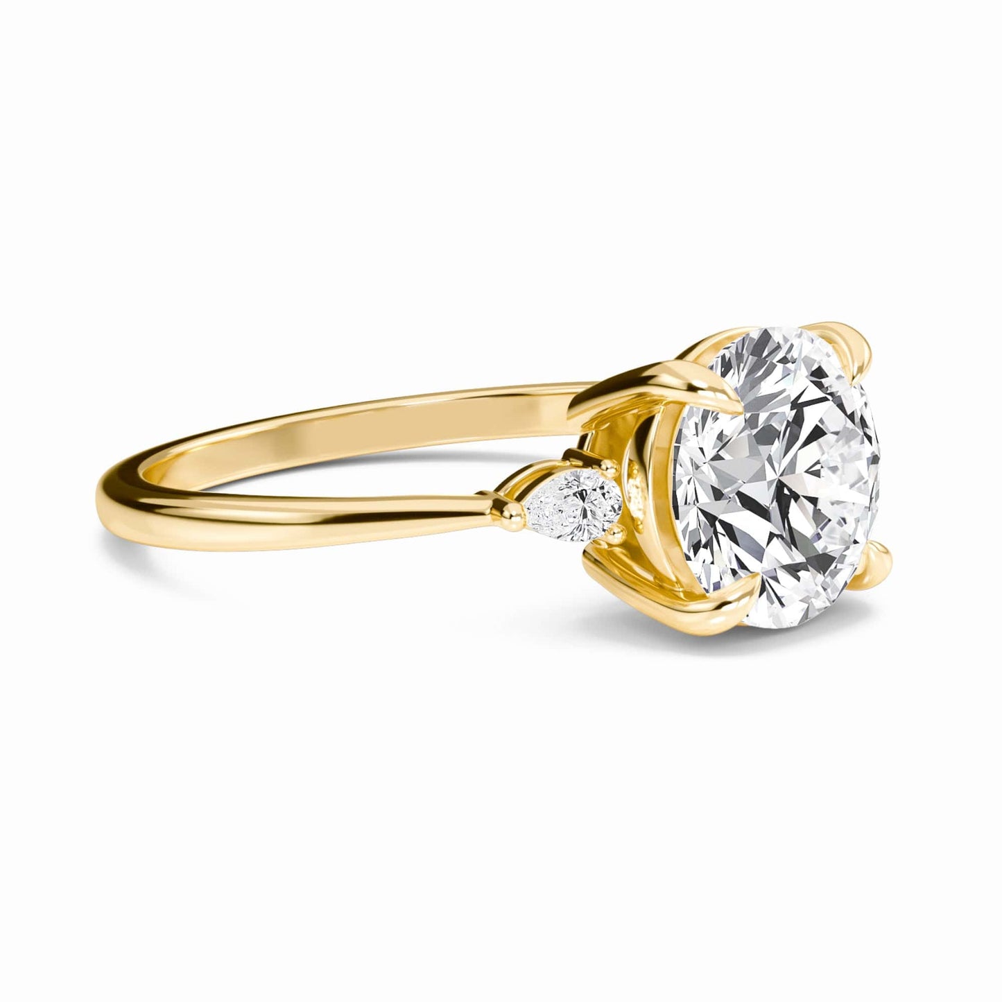 Round Three-Stone Certified Lab Diamond Engagement Ring - Lorraine