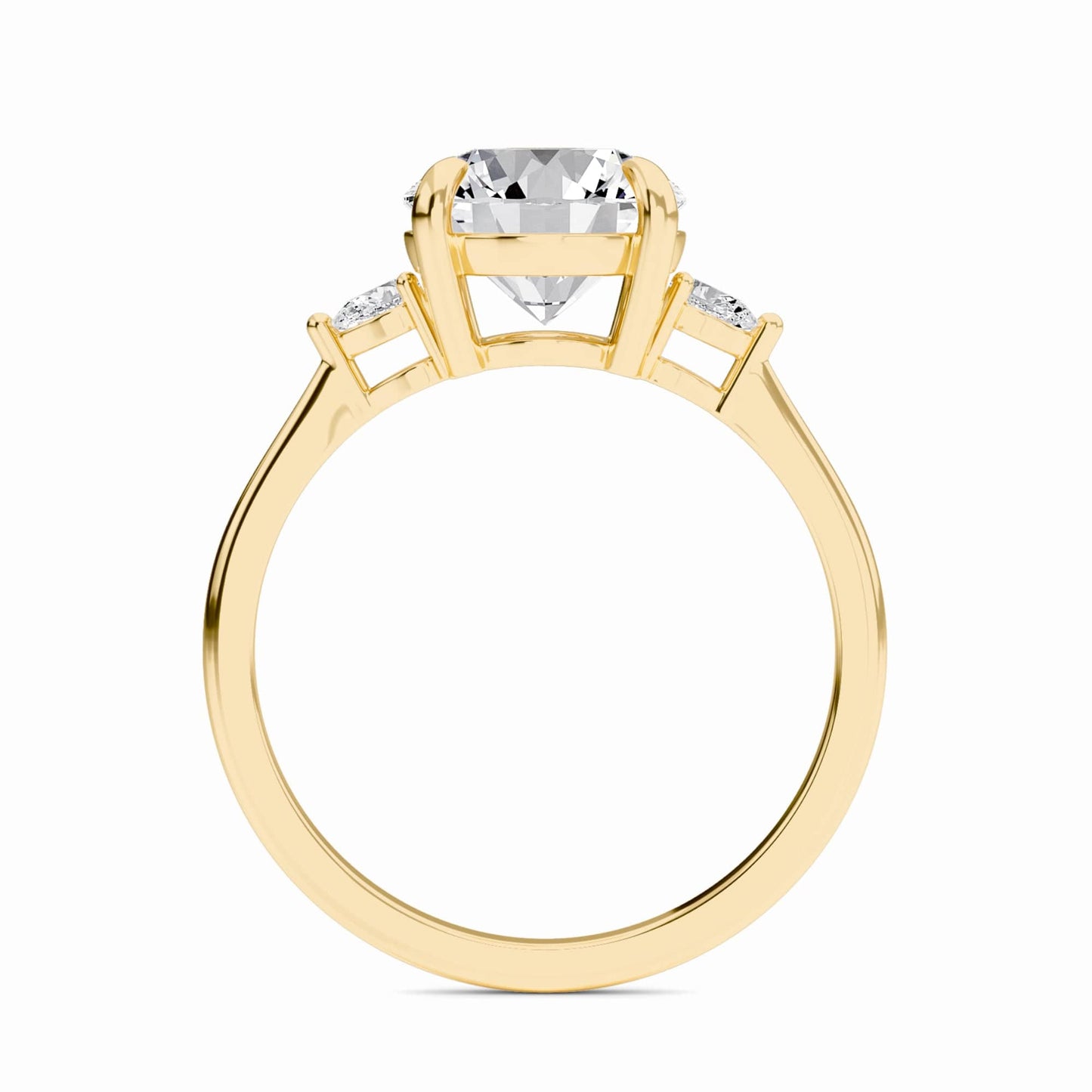 Round Three-Stone Certified Lab Diamond Engagement Ring - Lorraine