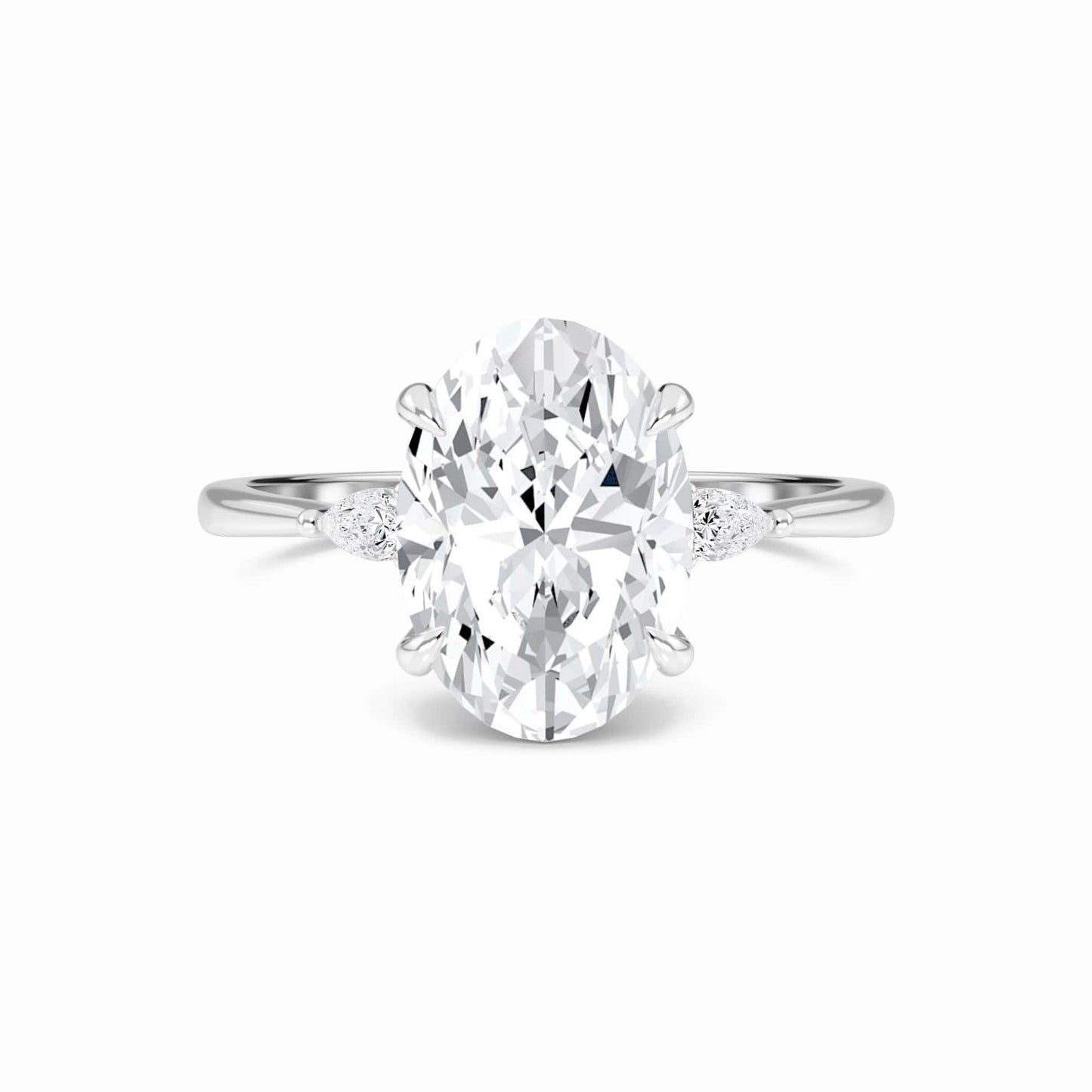 Oval Three-Stone Certified Lab Diamond Engagement Ring - Lorraine