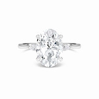 Oval Three-Stone Certified Lab Diamond Engagement Ring - Lorraine