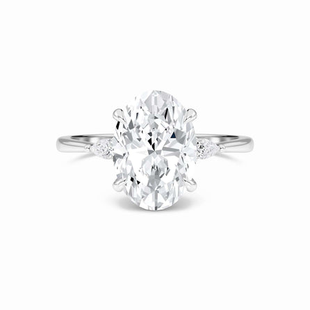 Oval Three-Stone Certified Lab Diamond Engagement Ring - Lorraine