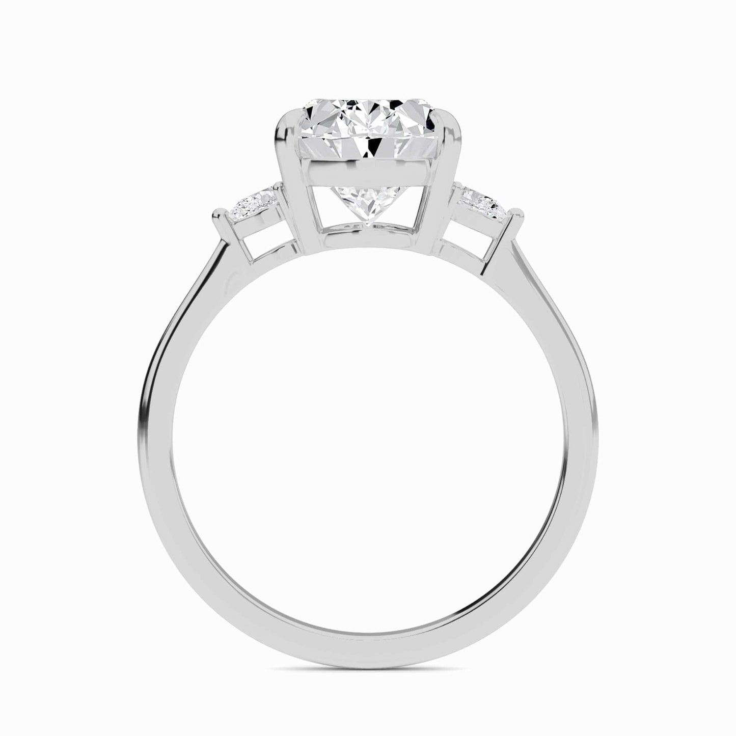 Oval Three-Stone Certified Lab Diamond Engagement Ring - Lorraine