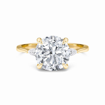 Round Three-Stone Certified Lab Diamond Engagement Ring - Lorraine