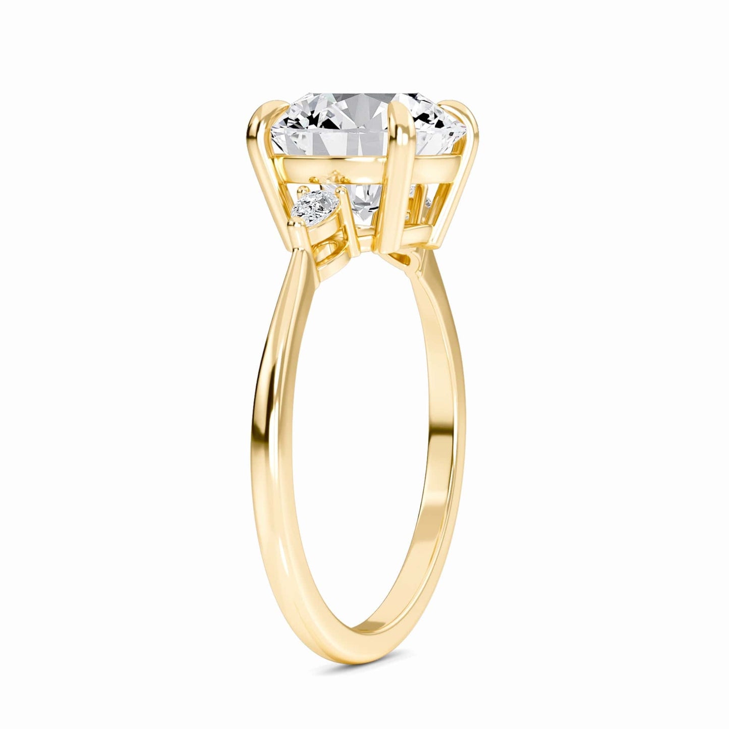 Round Three-Stone Certified Lab Diamond Engagement Ring - Lorraine