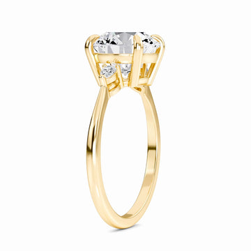 Round Three-Stone Certified Lab Diamond Engagement Ring - Lorraine