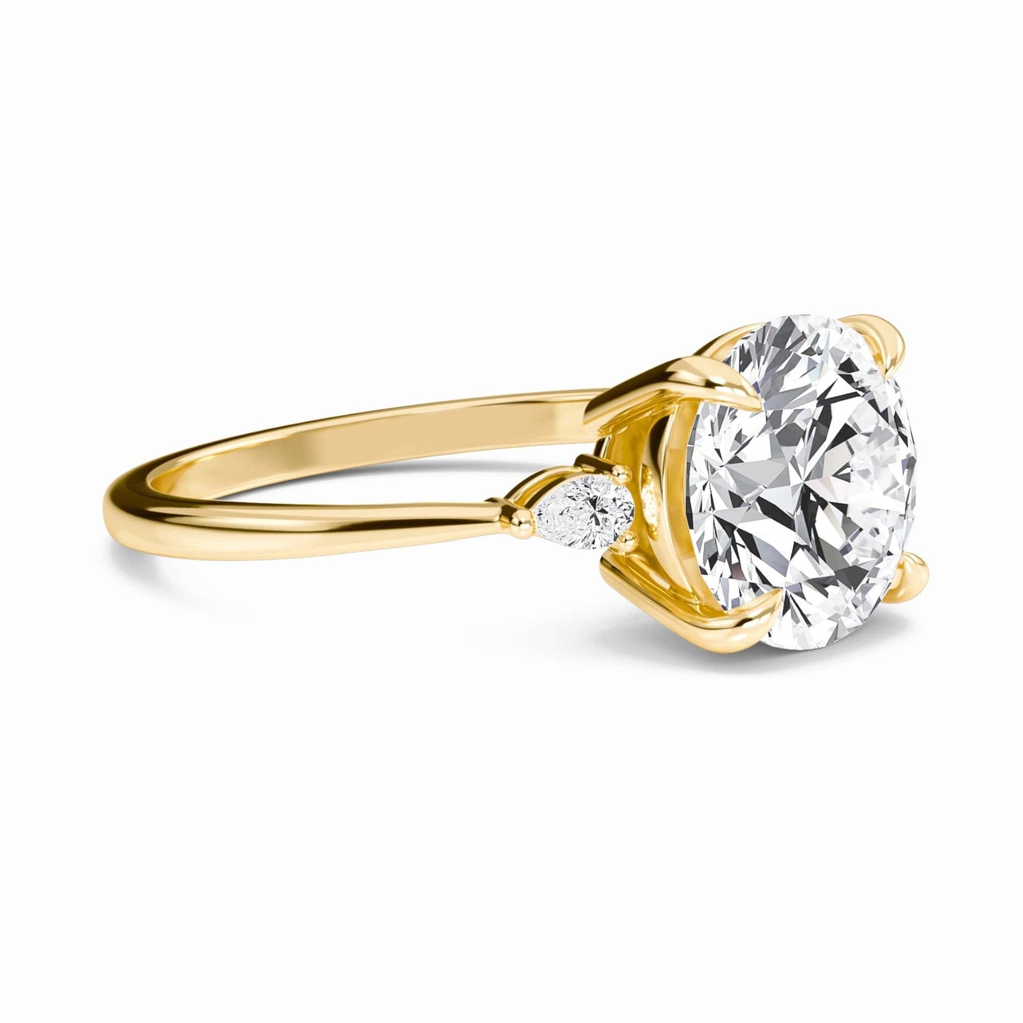 Round Three-Stone Certified Lab Diamond Engagement Ring - Lorraine