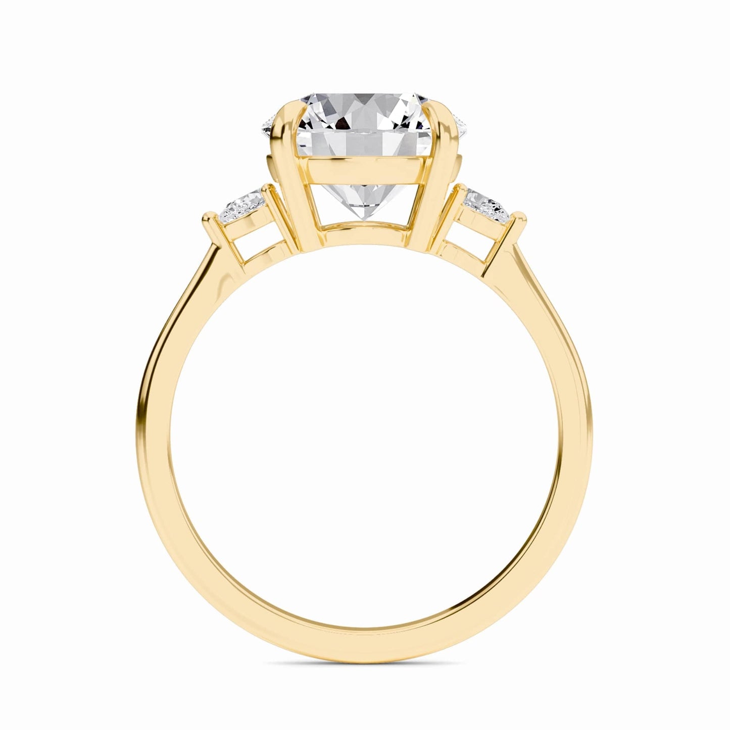 Round Three-Stone Certified Lab Diamond Engagement Ring - Lorraine