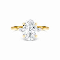 Oval Three-Stone Certified Lab Diamond Engagement Ring - Lorraine