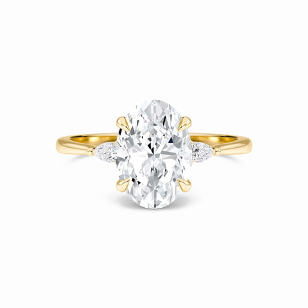 Oval Three-Stone Certified Lab Diamond Engagement Ring - Lorraine