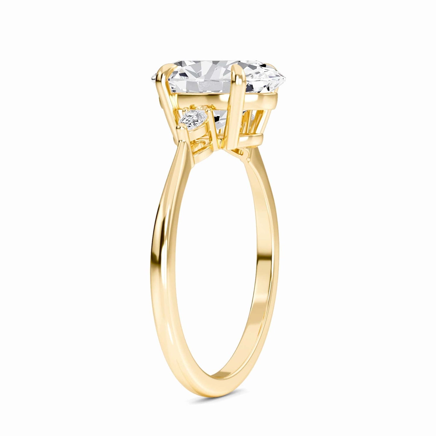 Oval Three-Stone Certified Lab Diamond Engagement Ring - Lorraine