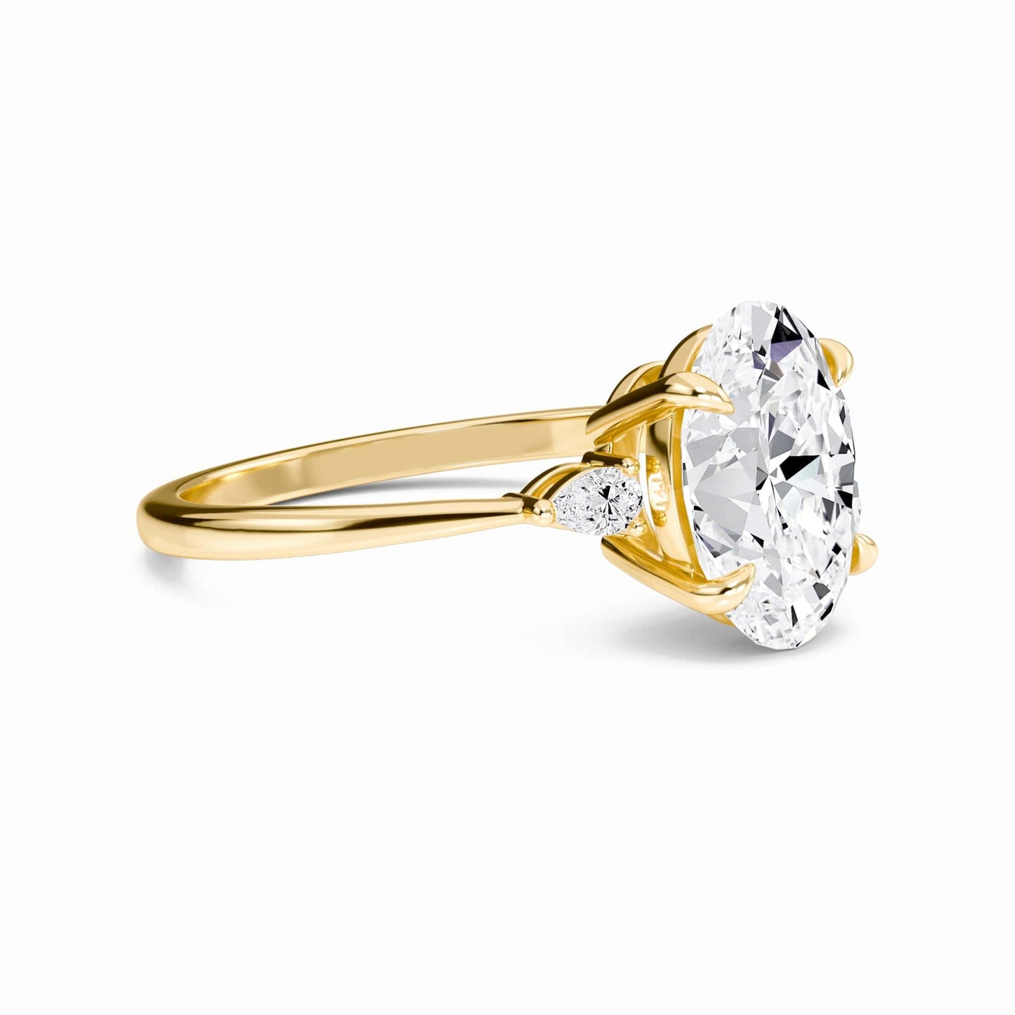 Oval Three-Stone Certified Lab Diamond Engagement Ring - Lorraine