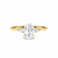 Oval Three-Stone Certified Lab Diamond Engagement Ring - Lorraine