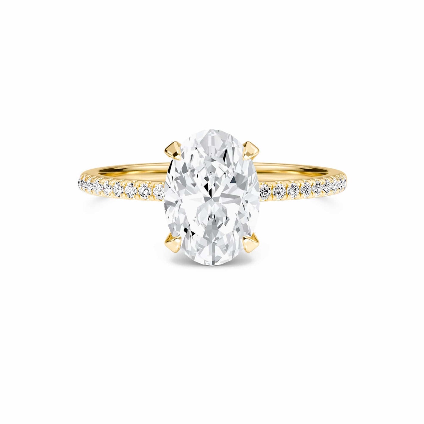 Oval Hidden Halo Certified Lab Diamond Pave Engagement Ring - Matilda