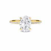Oval Hidden Halo Certified Lab Diamond Pave Engagement Ring - Matilda