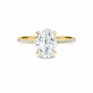 Oval Hidden Halo Certified Lab Diamond Pave Engagement Ring - Matilda