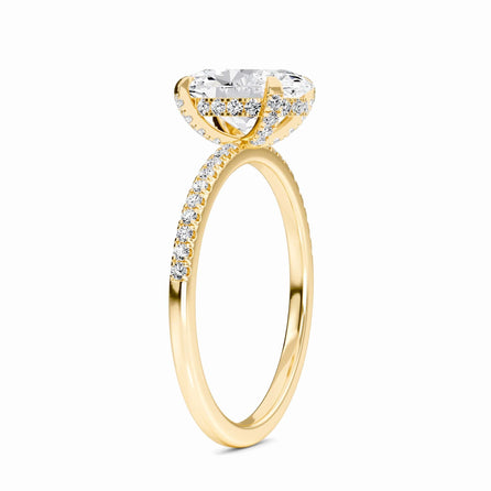 Oval Hidden Halo Certified Lab Diamond Pave Engagement Ring - Matilda